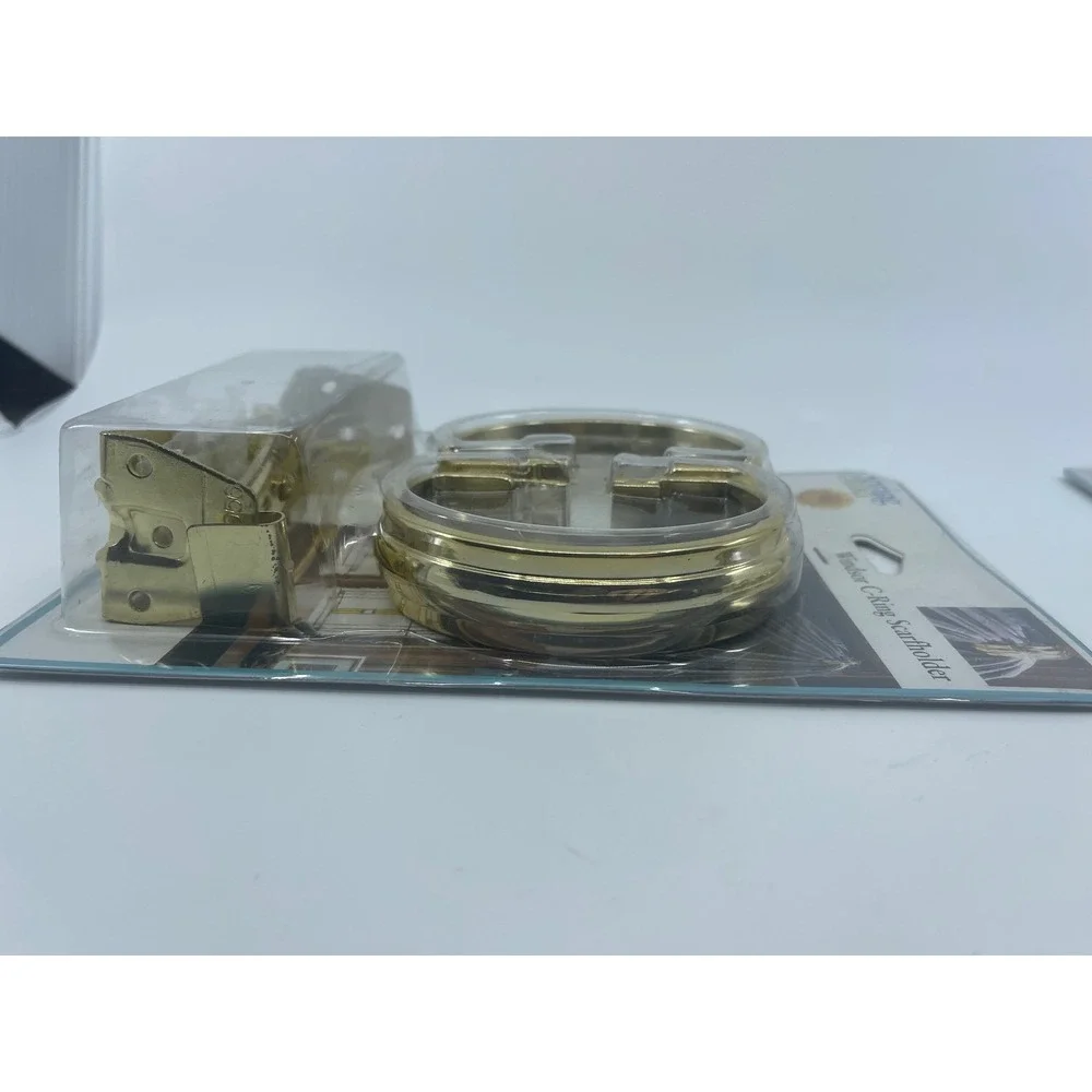 2 Spring‎ Maid Windsor C Ring Curtain Holder Gold Tone Hardware Set